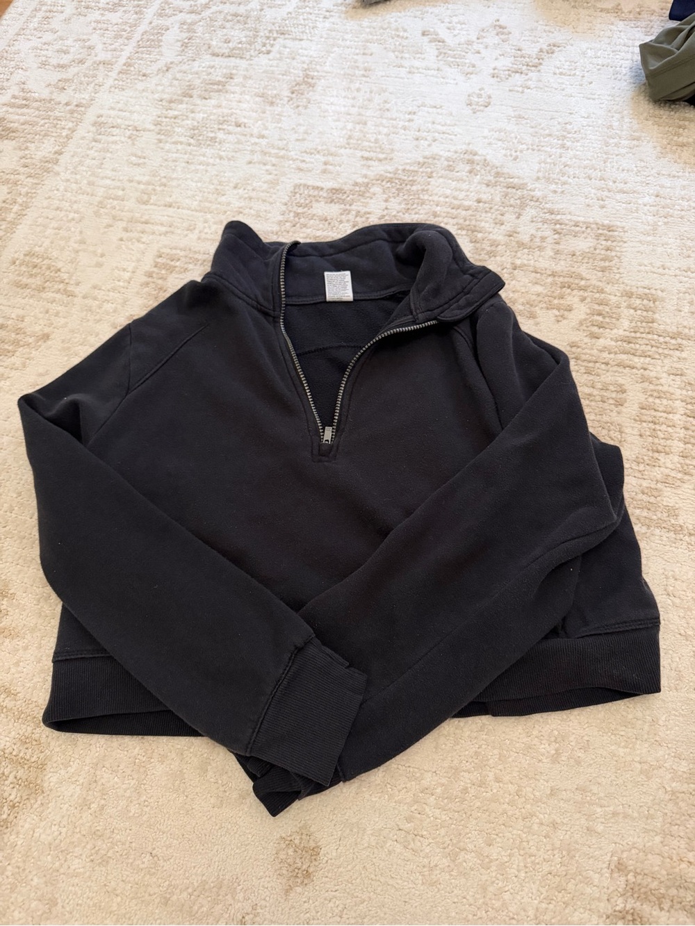 all in motion Black Half-Zip Pullover Sweater